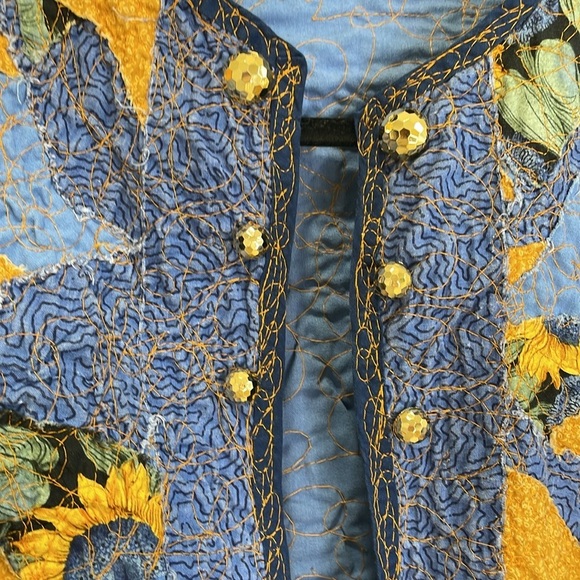 Handcrafted Quilted Embroidered Crop Jacket - Picture 3 of 9